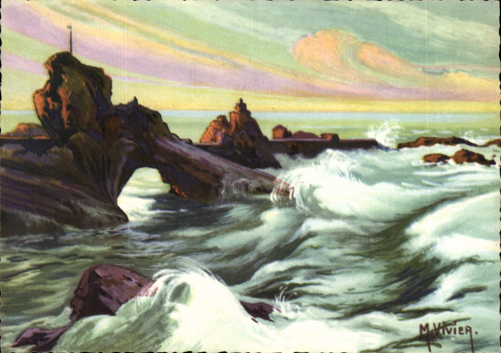 CPA Biarritz Rocher De La Vierge Vivier