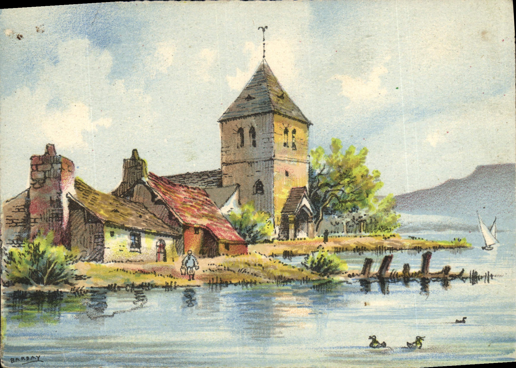 CPA Fantaisie Vue artistique Manoir