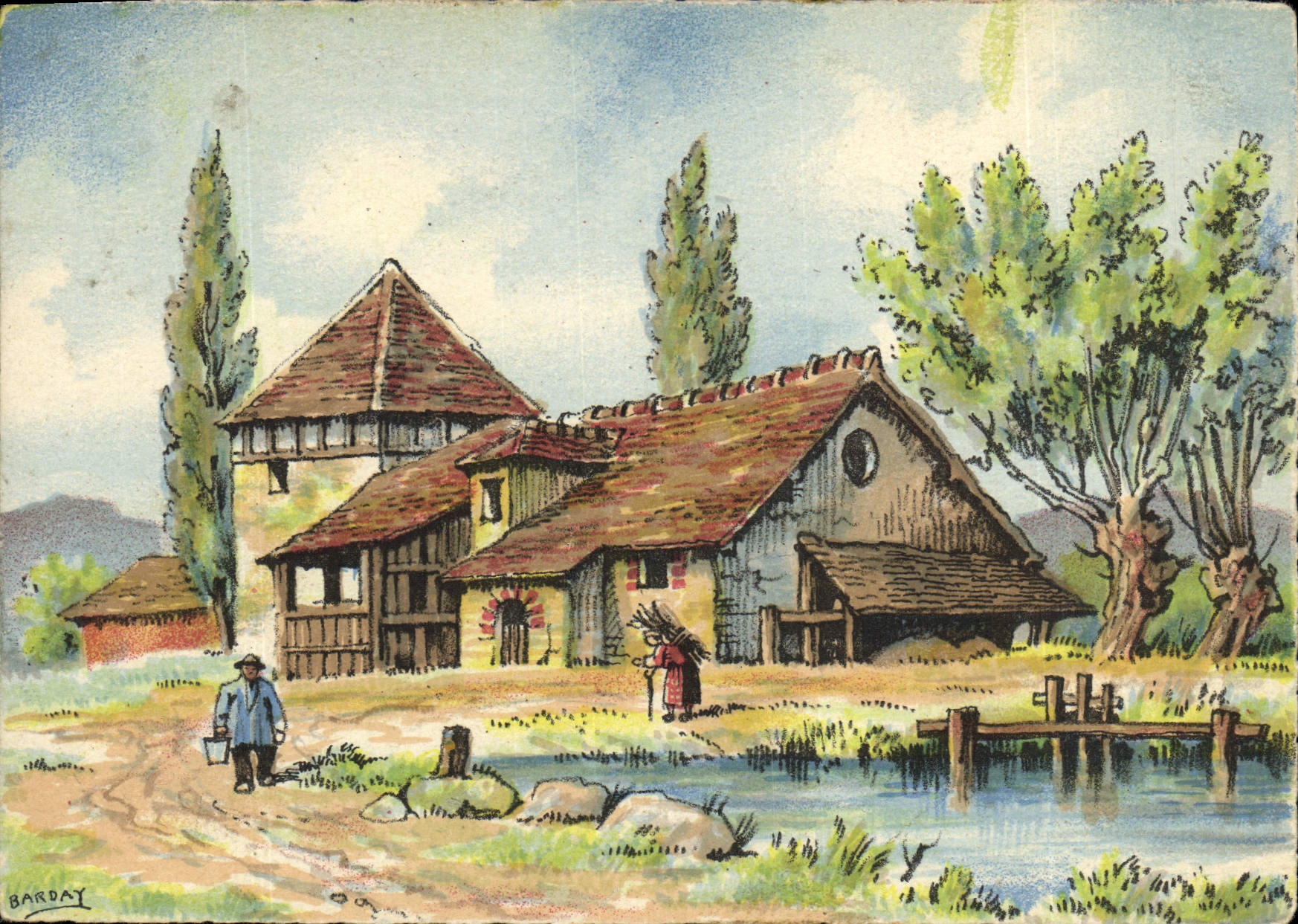 CPA Fantaisie Vue artistique Maison