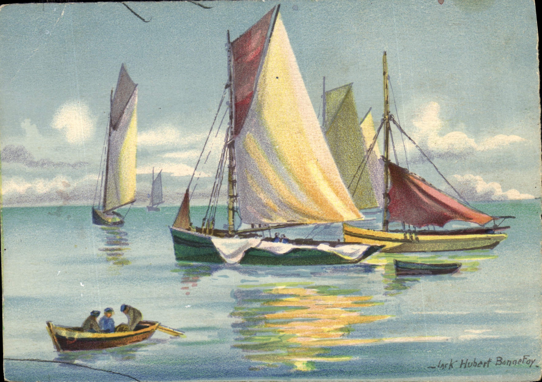 CPA Fantaisie Vue artistique Bateaux