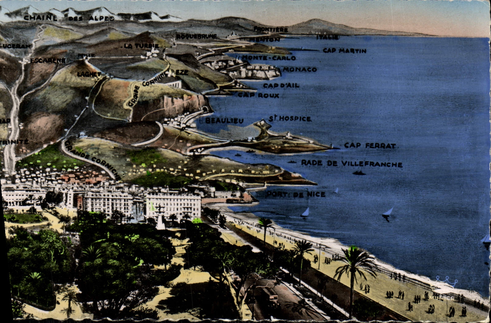 CPA Panorama De Nice A La Frontiere Italienne