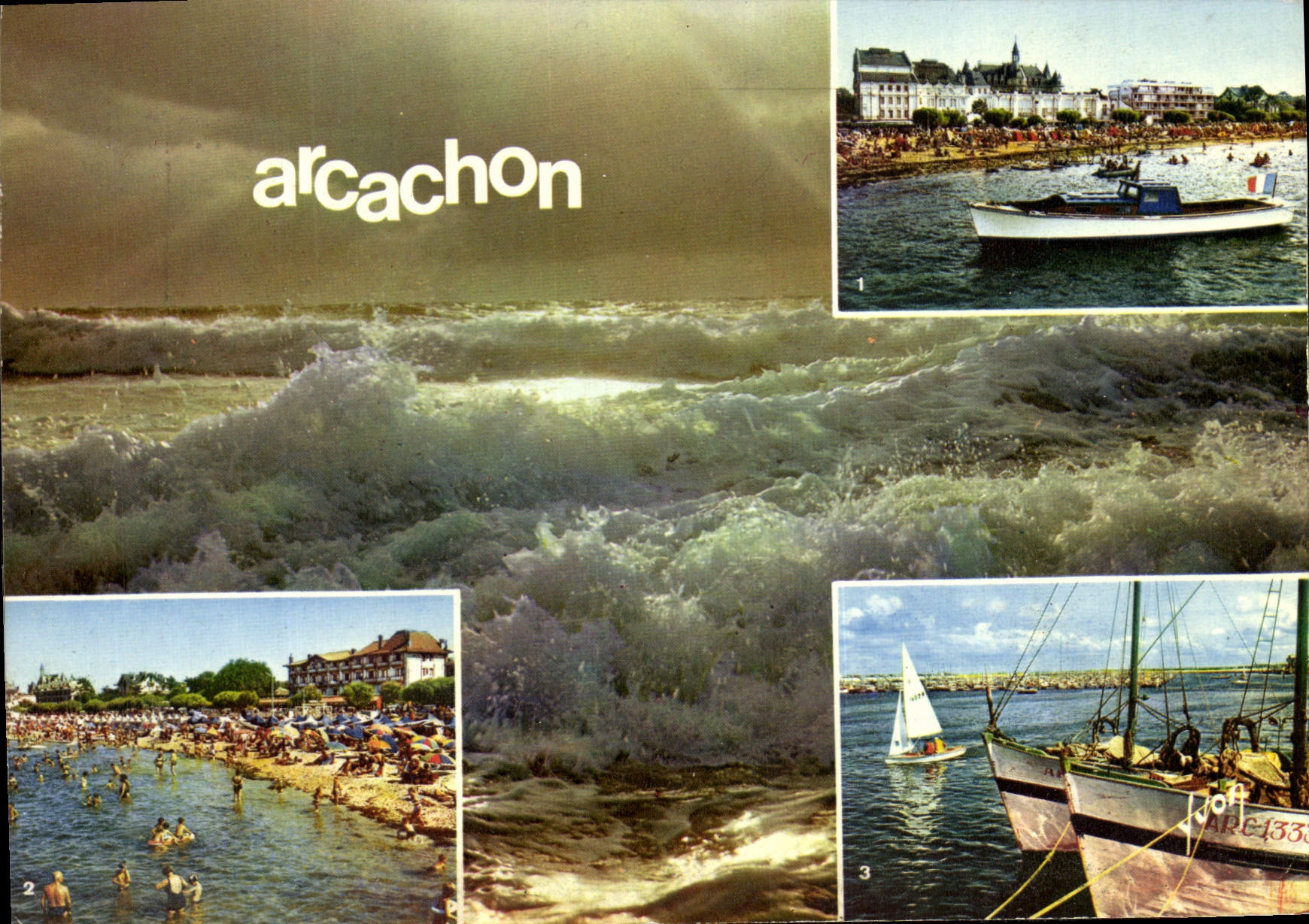 MODERN CARD Colors And Light Of Arcachon France the Casino Beach and Hotel of France