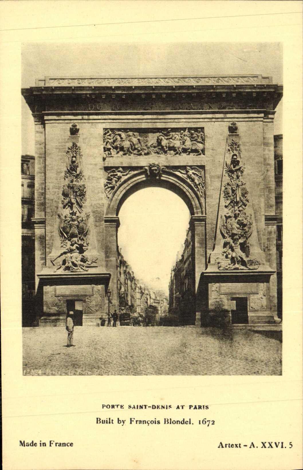 VINTAGE POSTCARD the Gate Saint Denis At Paris
