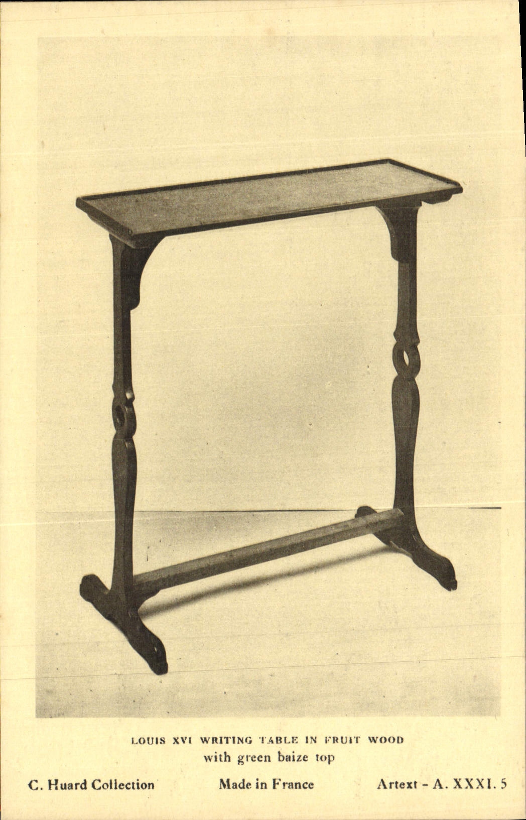 VINTAGE POSTCARD Louis XVI In Fruit Wood With Green baize signal