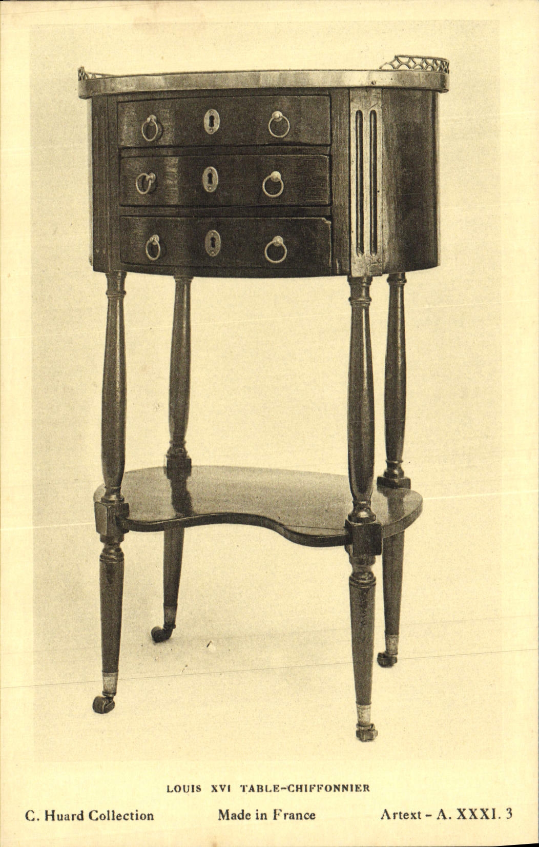 VINTAGE POSTCARD Louis XVI counts Chiffonnier