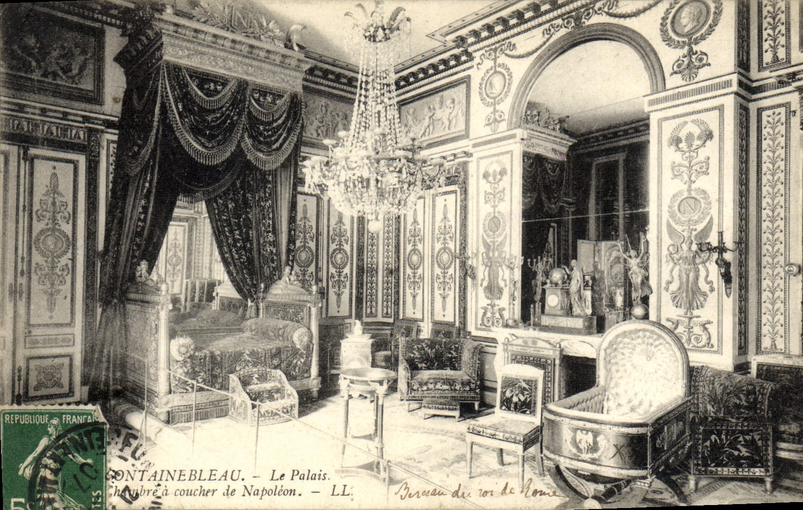 VINTAGE POSTCARD Fontainebleau the Palate Room To sleep Of Napoleon