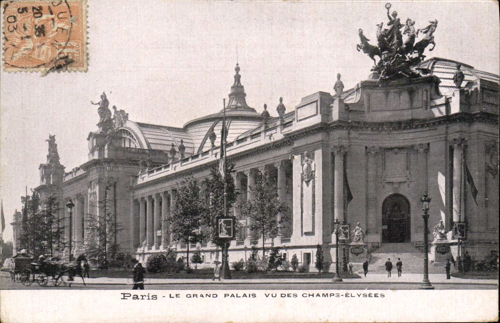 CPA Paris Le Grand Palais Vu Des Champs Elysees