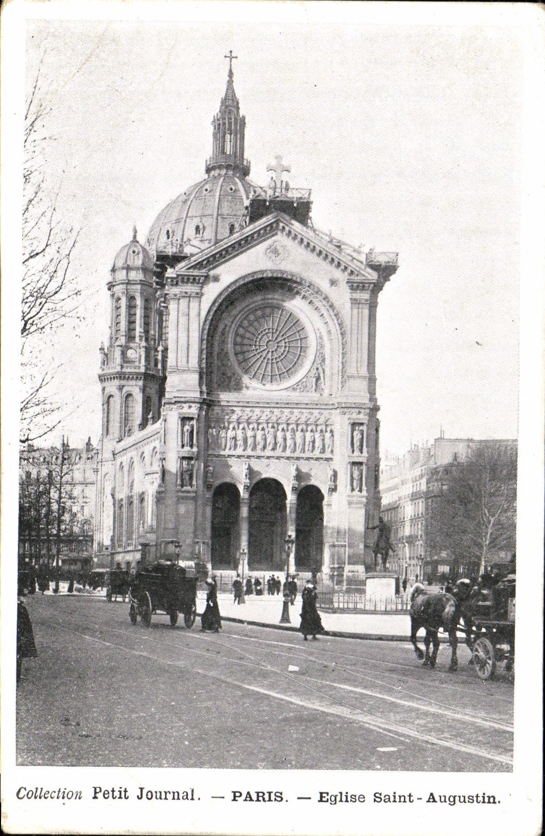 VINTAGE POSTCARD Small Newspaper Holy Paris Church Augustin
