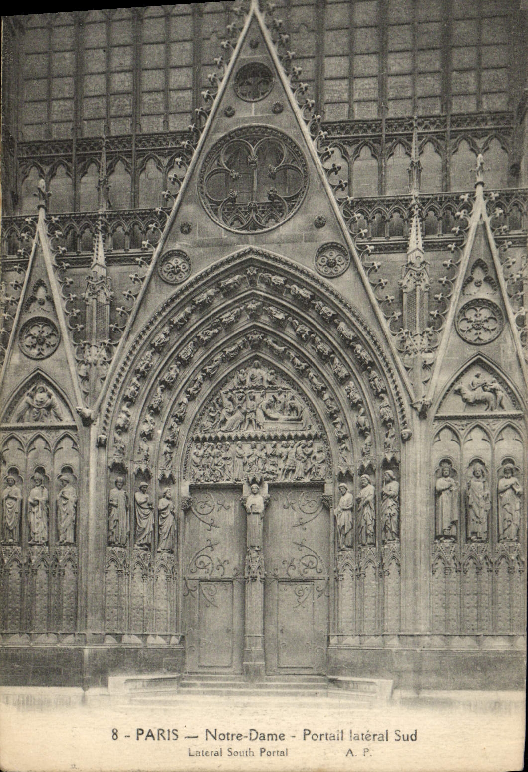 CPA Paris Notre Dame Portail Lateral Sud