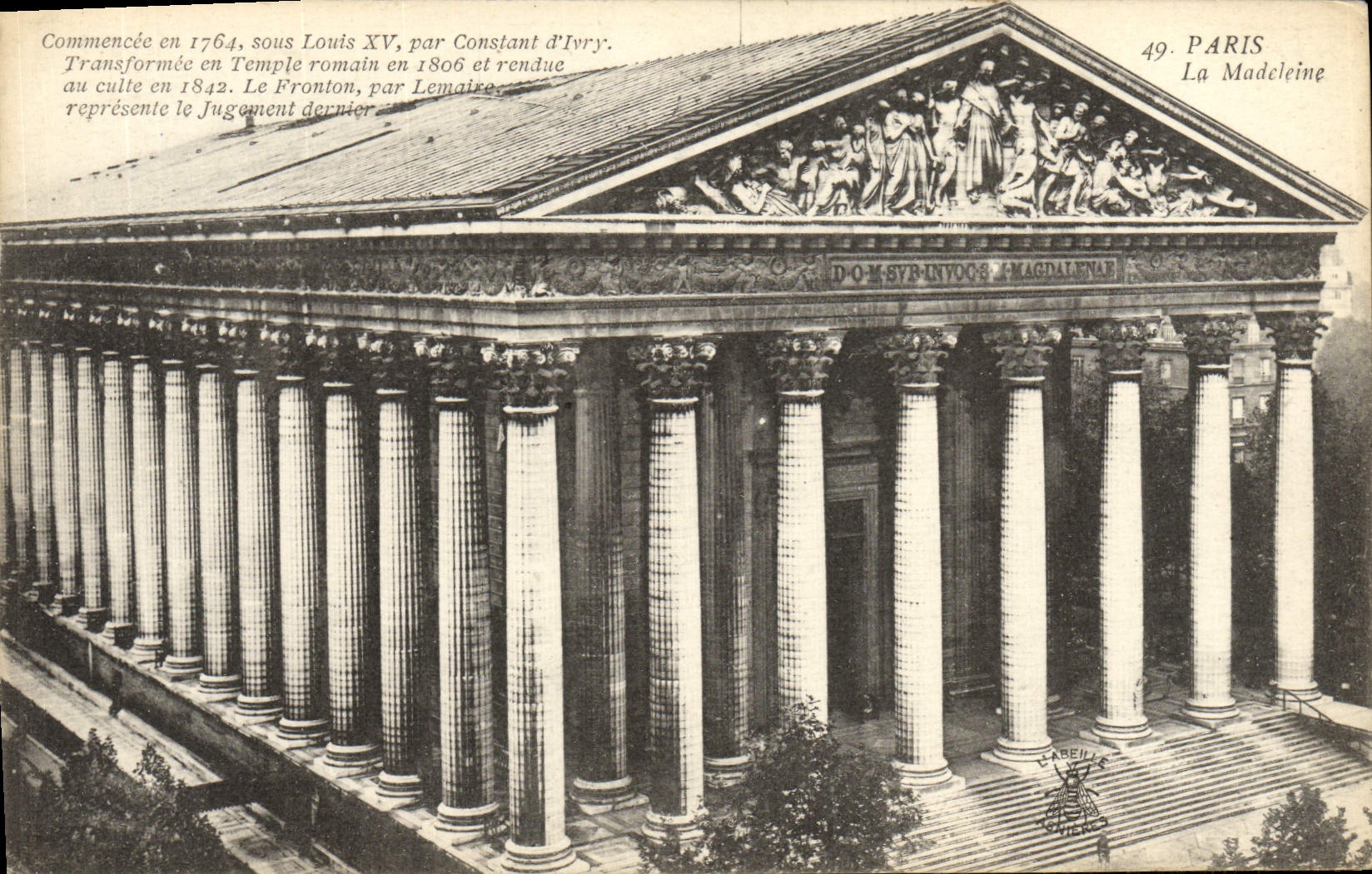 VINTAGE POSTCARD Small the Madeleine