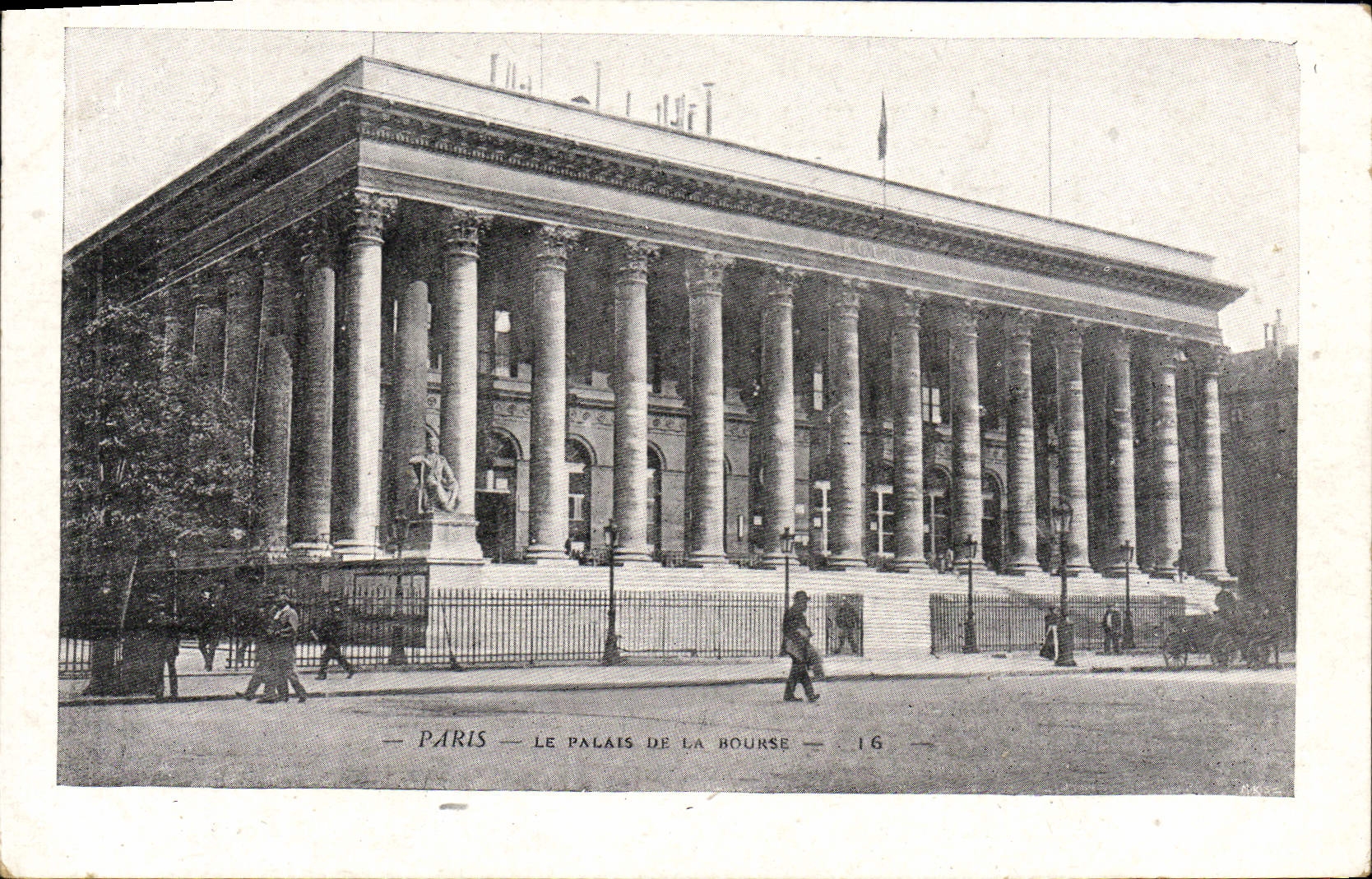 VINTAGE POSTCARD Paris the Palate Of the Stock Exchange