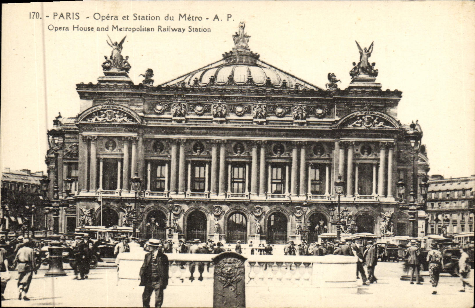 CPA Paris Opera Et Station Du Metro