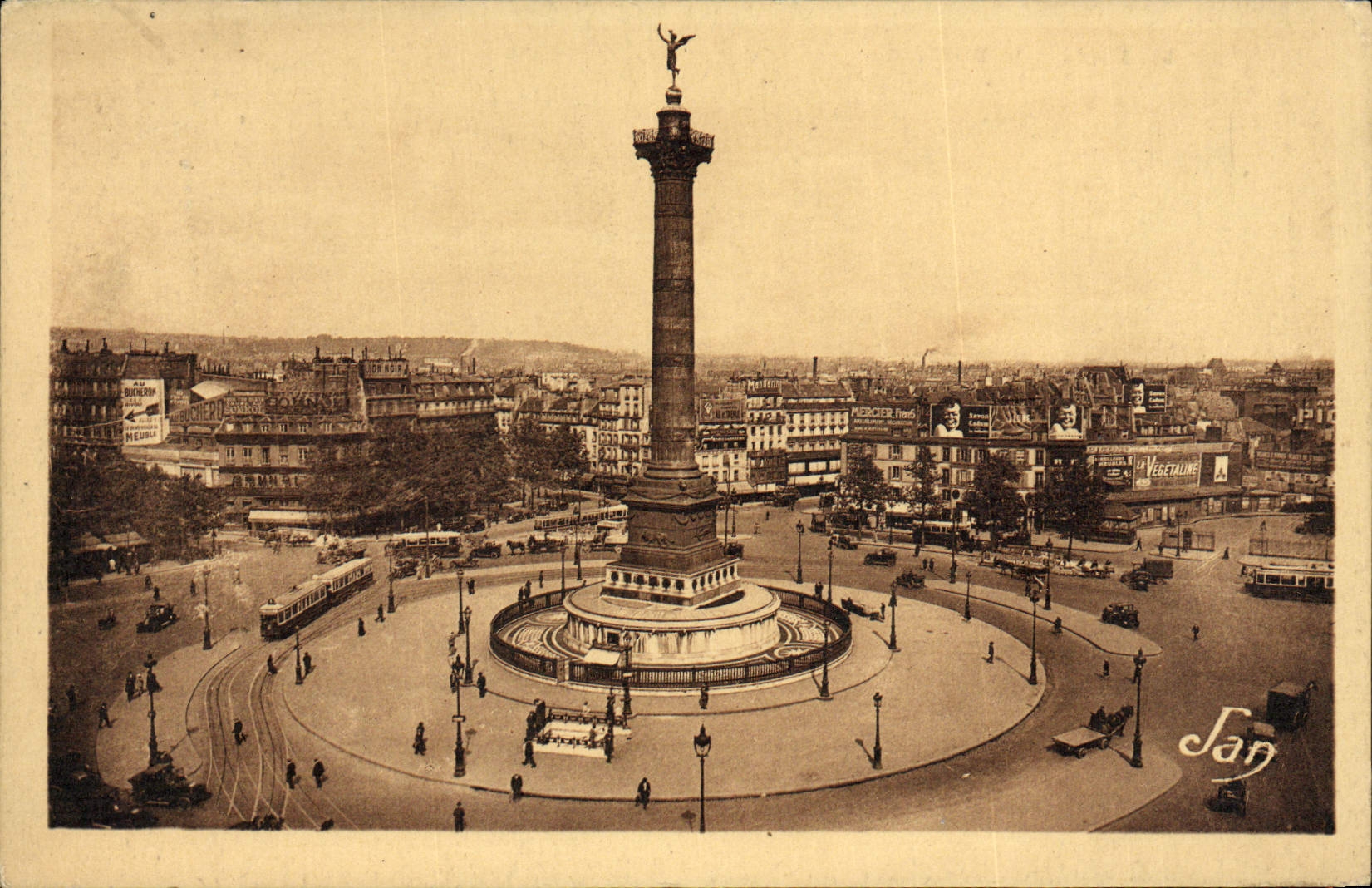 POSTAL París de la VENDIMIA el Bastille