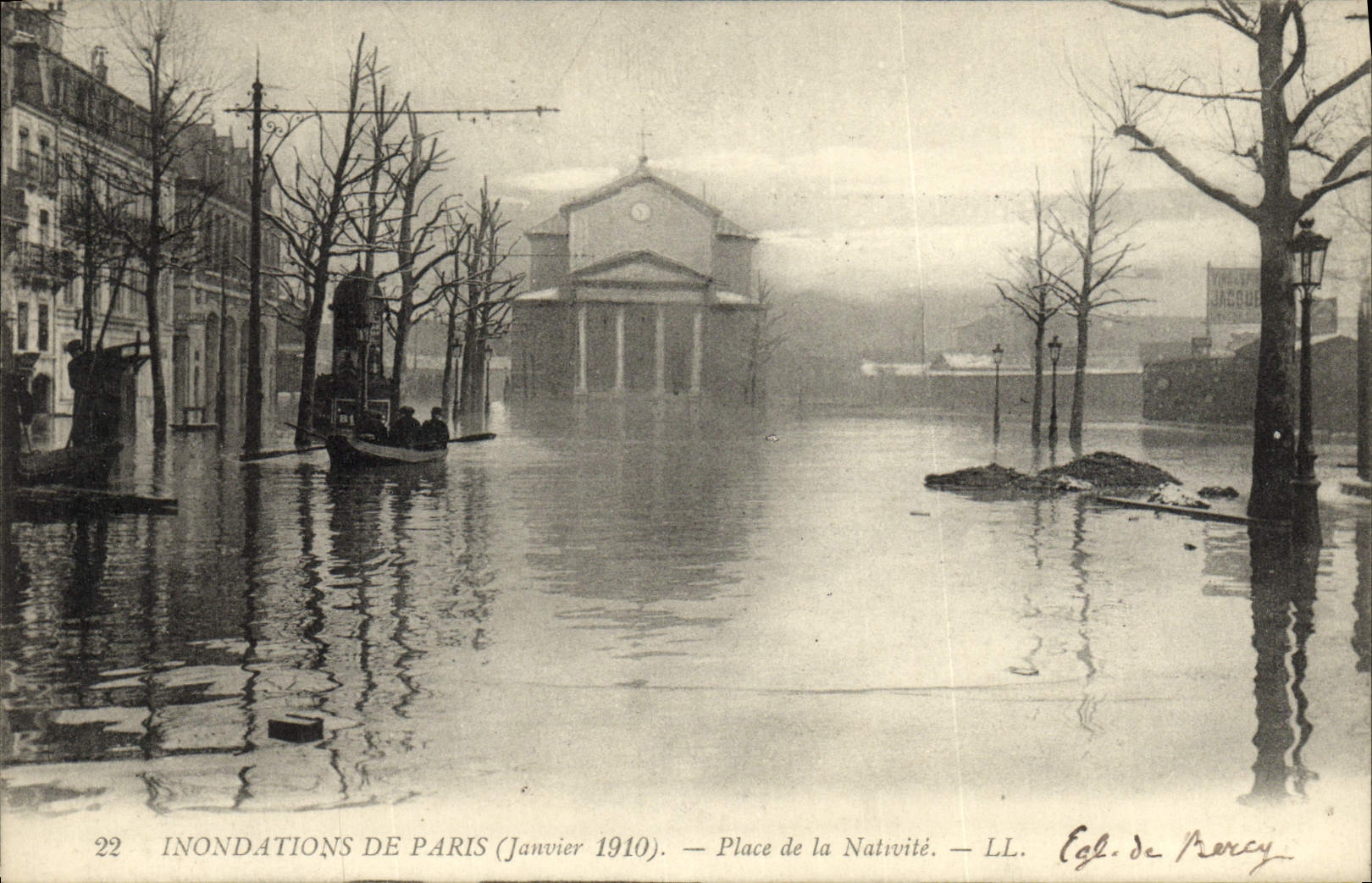 CPA Inondations De Paris Place De La Nativite