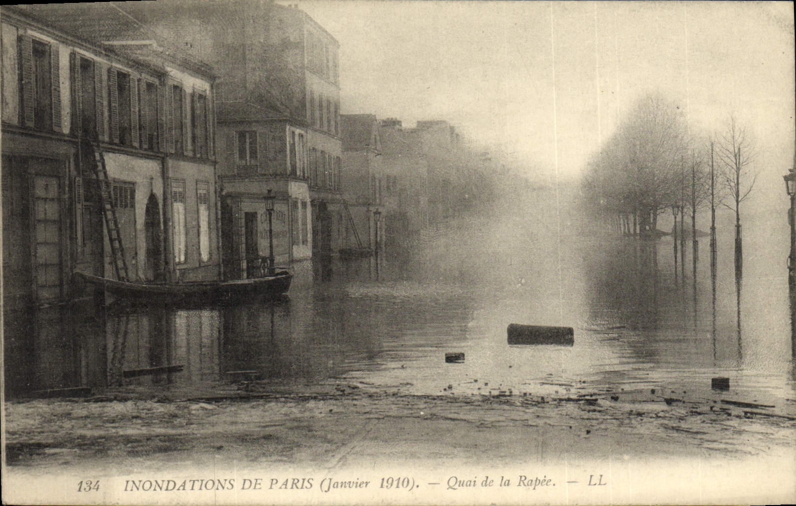 CPA Inondations De Paris Quai De La Rapee