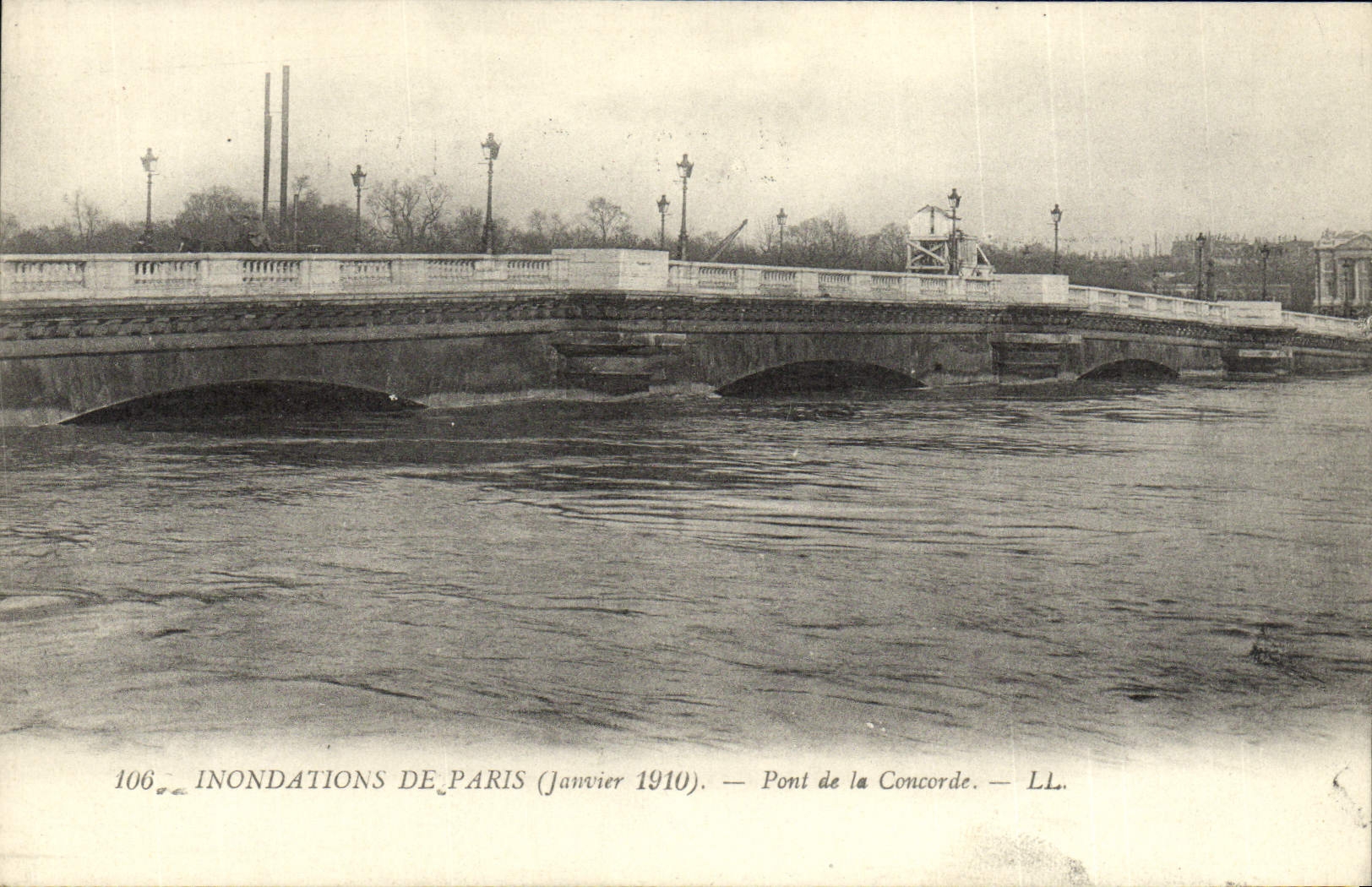CPA Inondations De Paris Pont De La Concorde