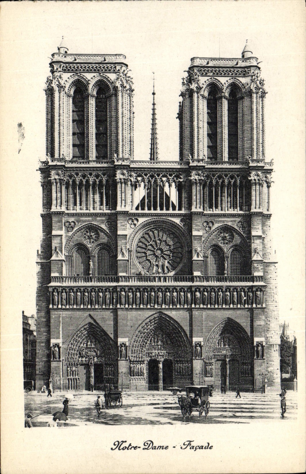 CPA Notre Dame Facade Paris
