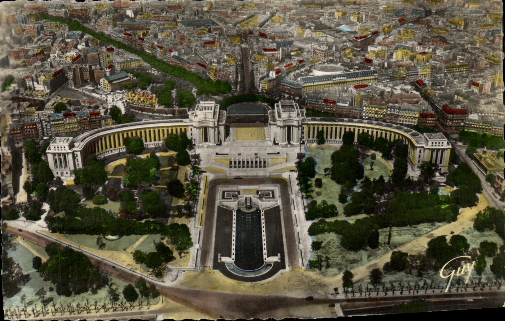 POSTAL MODERNA París y su panorama de las maravillas en el paladar De Chaillot vista de la torre Eiffel