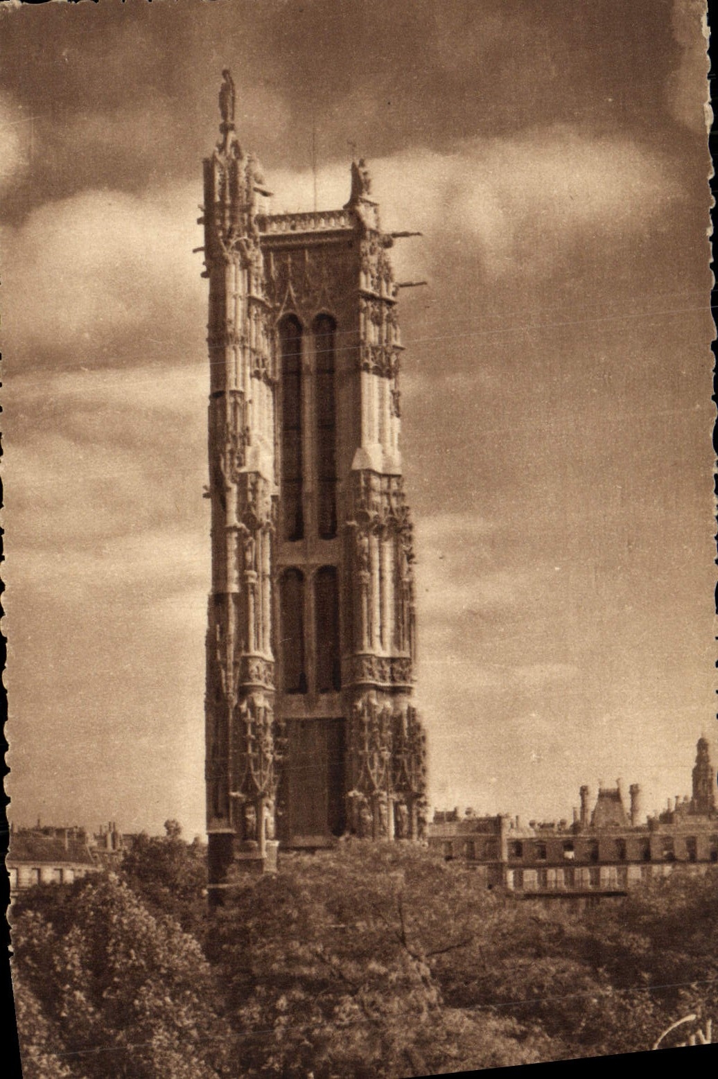VINTAGE POSTCARD Paris And Its Wonders Tower Jacques Saint