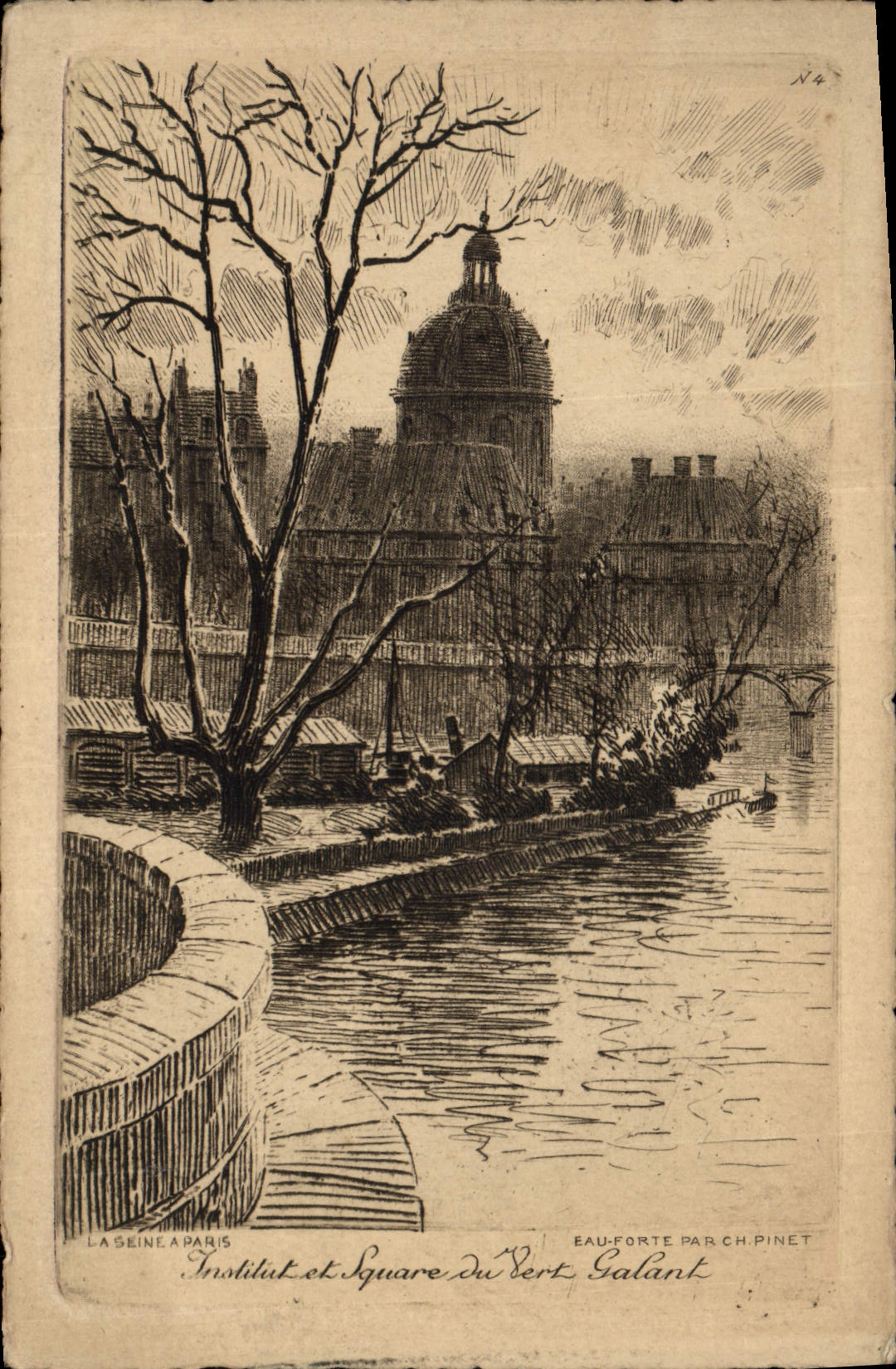 CPA Paris Institut et square du Vert Galant