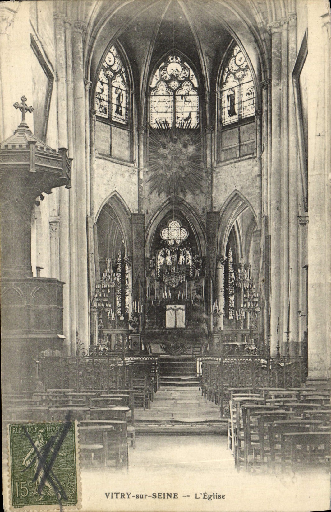 VINTAGE POSTCARD Vitry On the Seine the Church