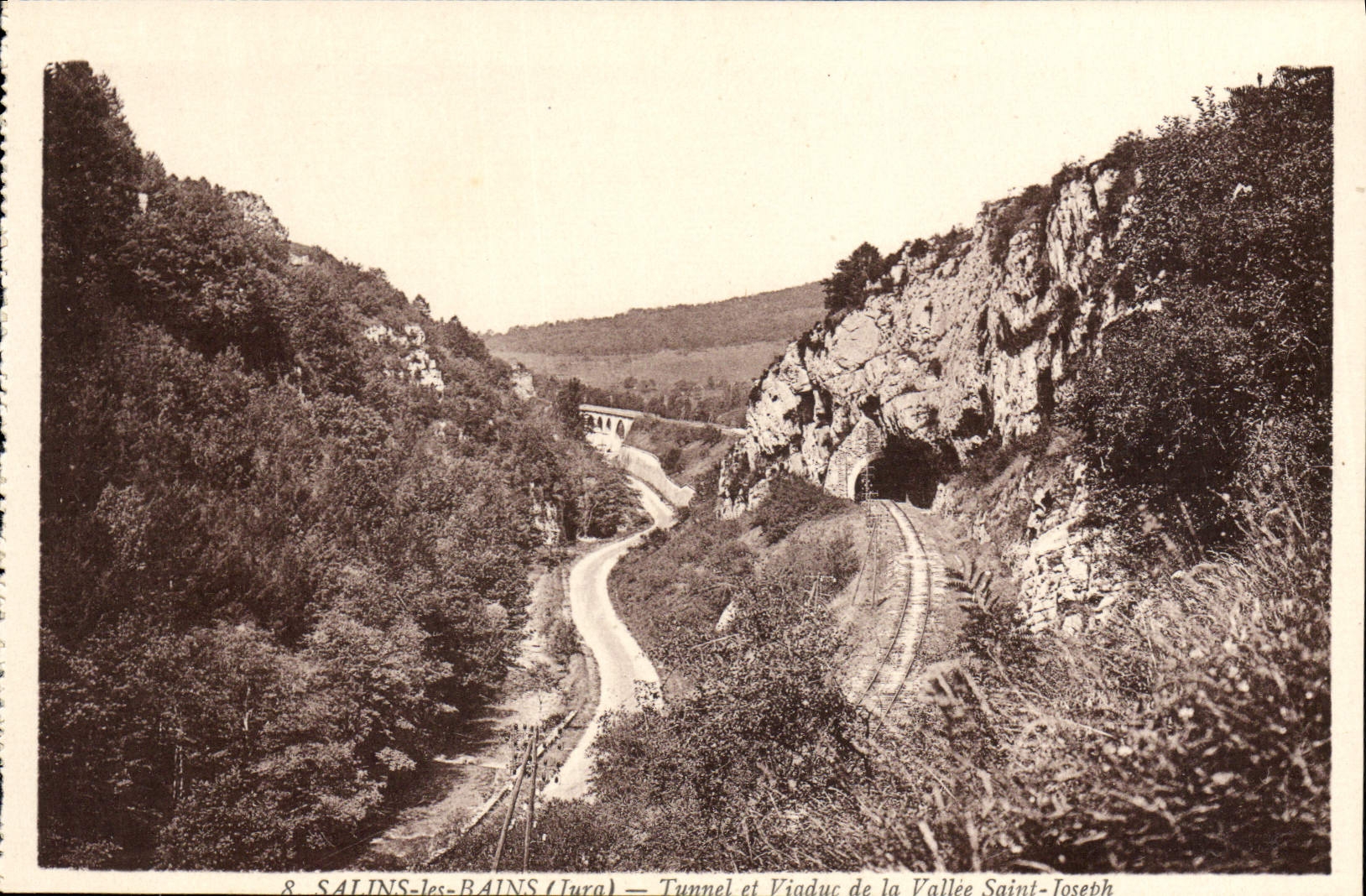 VINTAGE POSTCARD Saline Les Bains Tunnel And Holy Viaduct Of the Valley Joseph