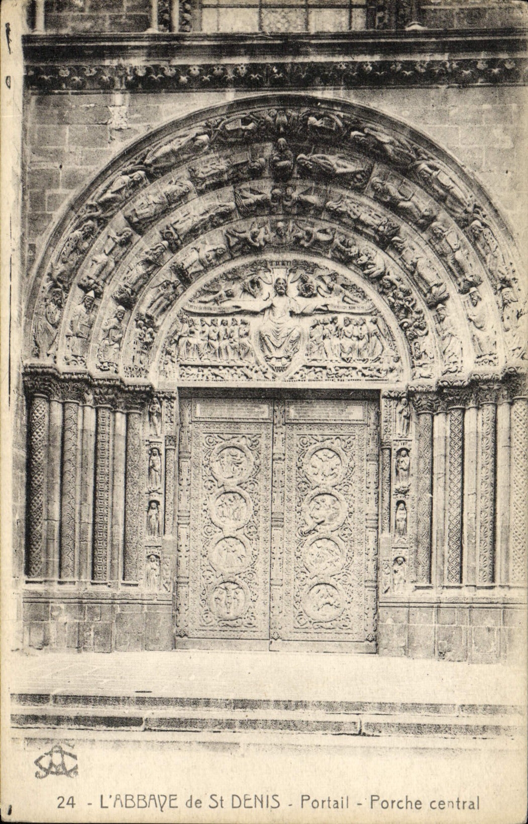 VINTAGE POSTCARD the Abbey Of St Denis Gate Central Porch