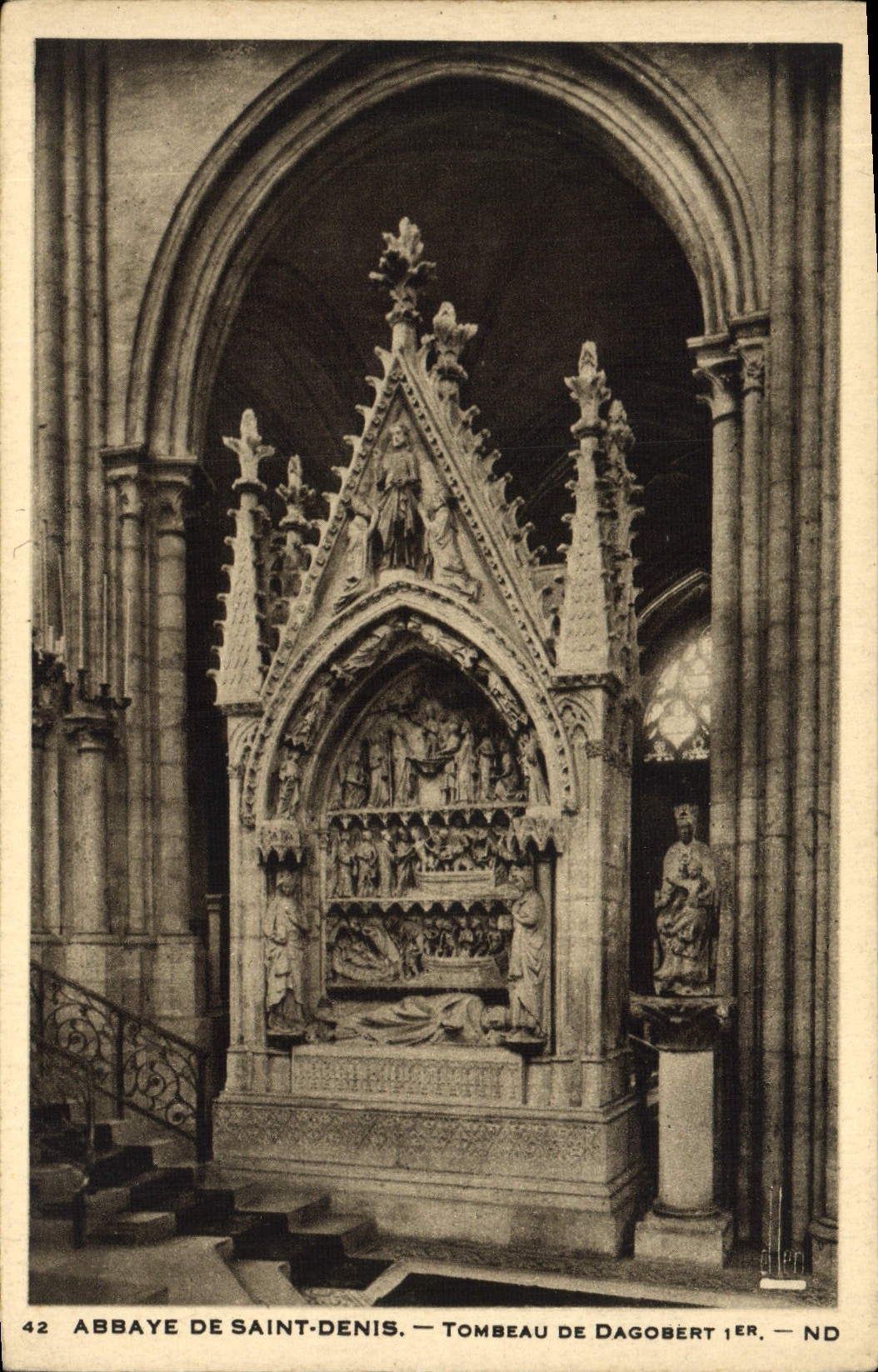 VINTAGE POSTCARD Abbey Of Saint Denis Tomb De Dagobert 1st