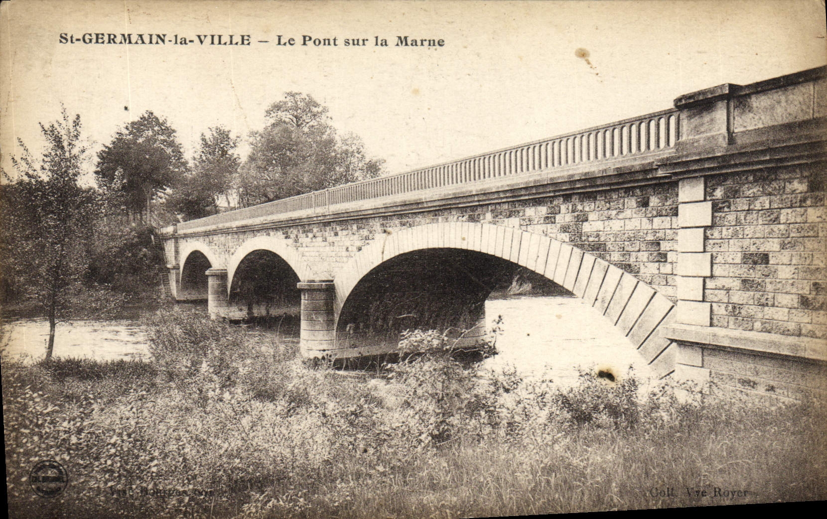 VINTAGE POSTCARD German St the City the Bridge On the Marne