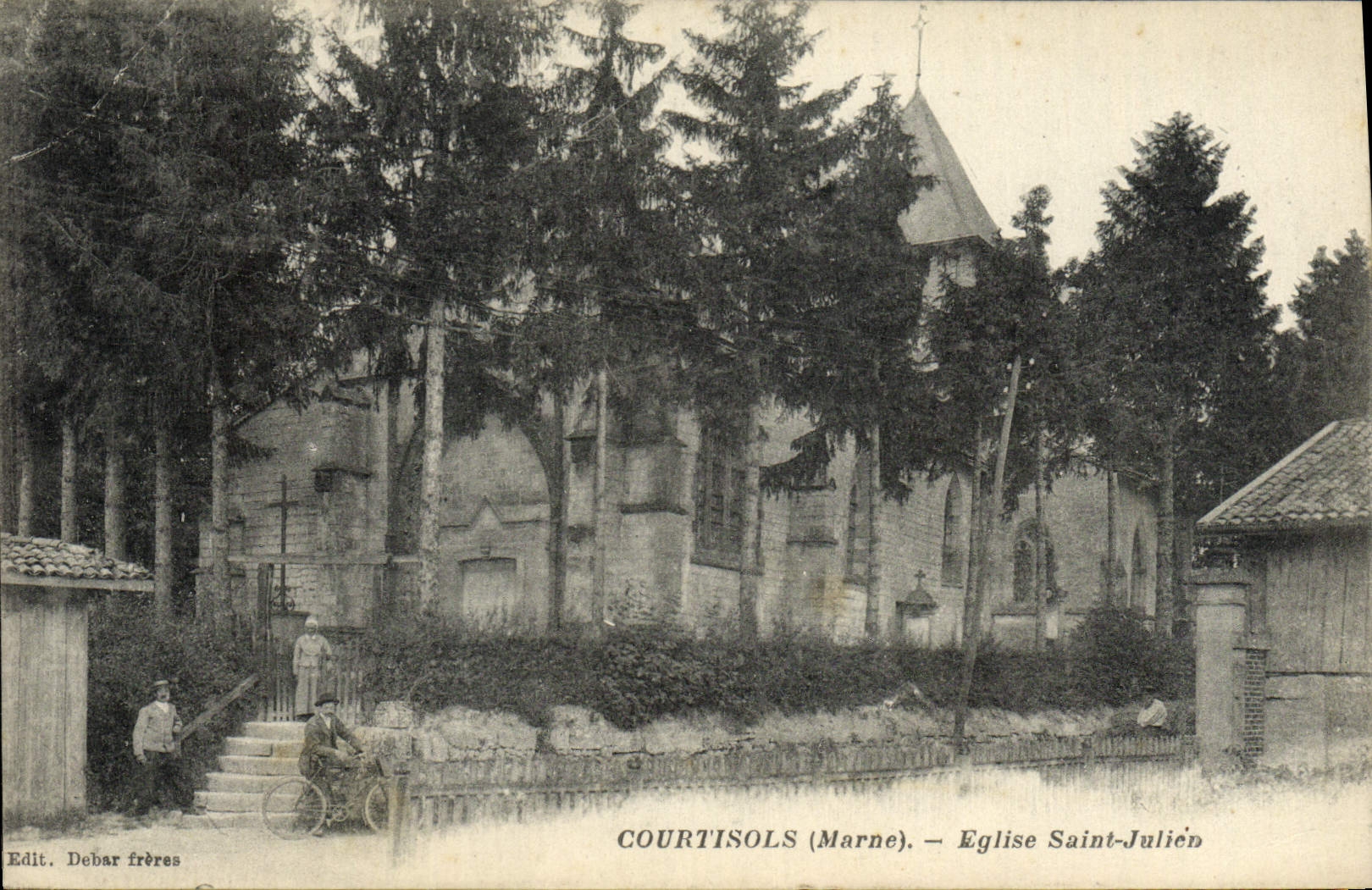VINTAGE POSTCARD Courtisols Church Julien Saint