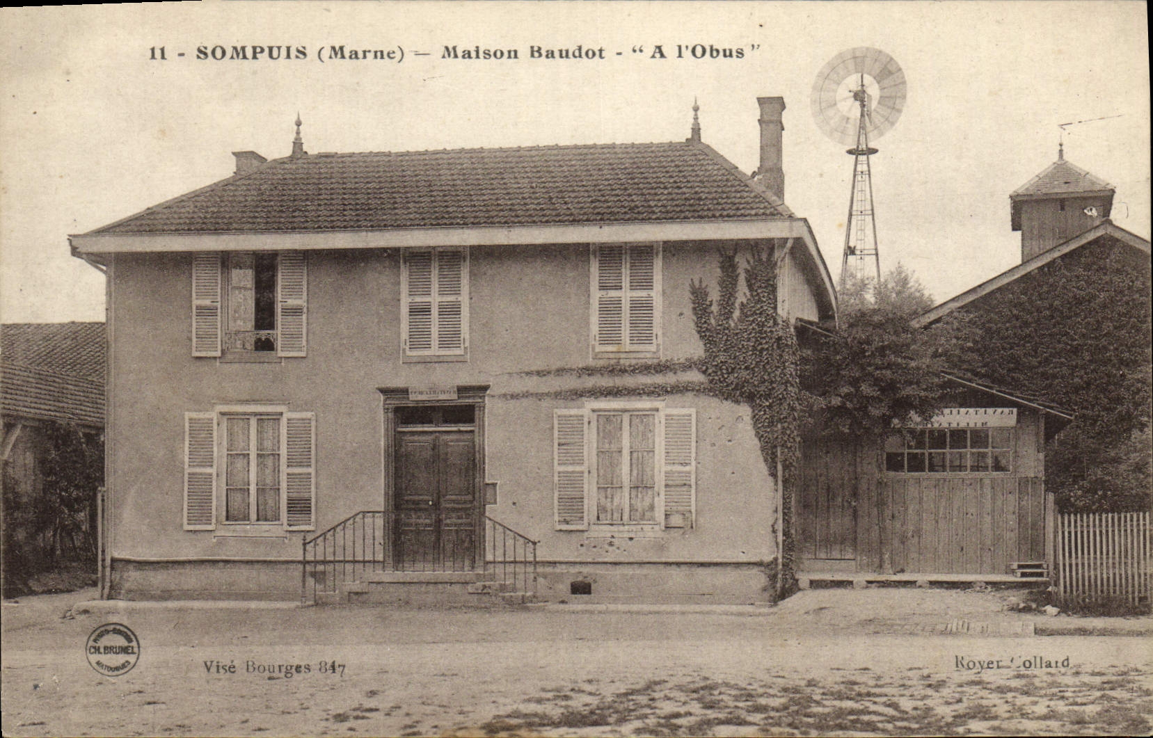 CPA Sompuis Maison Baudot A l'Obus
