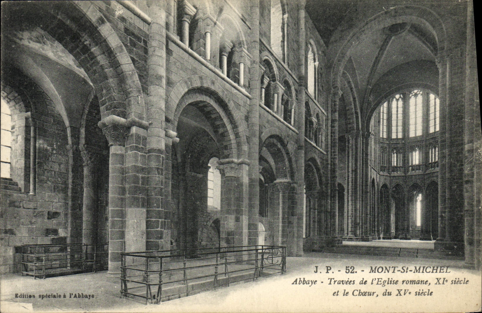 VINTAGE POSTCARD Mount St Michel Spans Abbey Of the Romance Church