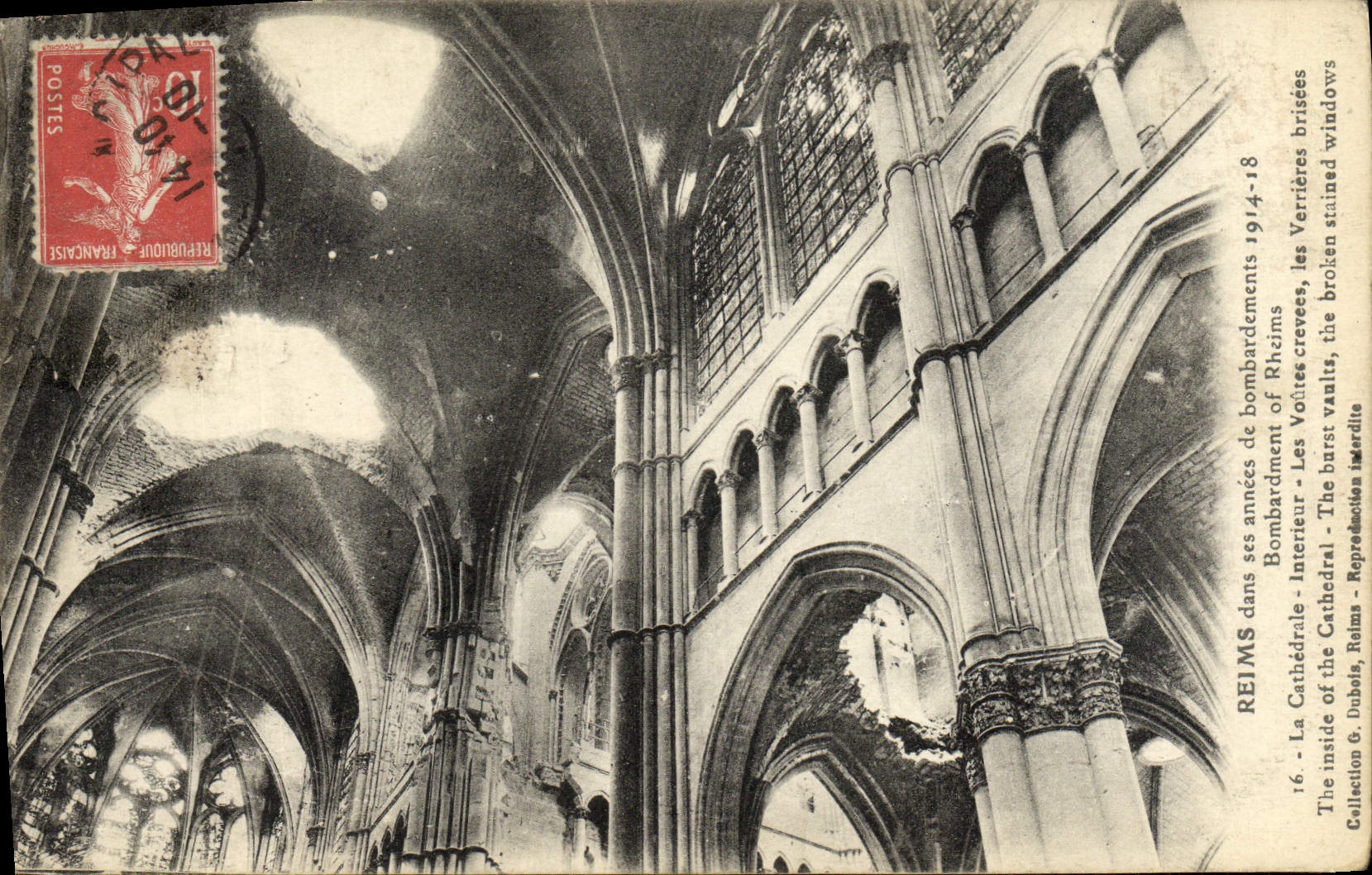 VINTAGE POSTCARD Rheims In Its Years Of Militaria Bombardments