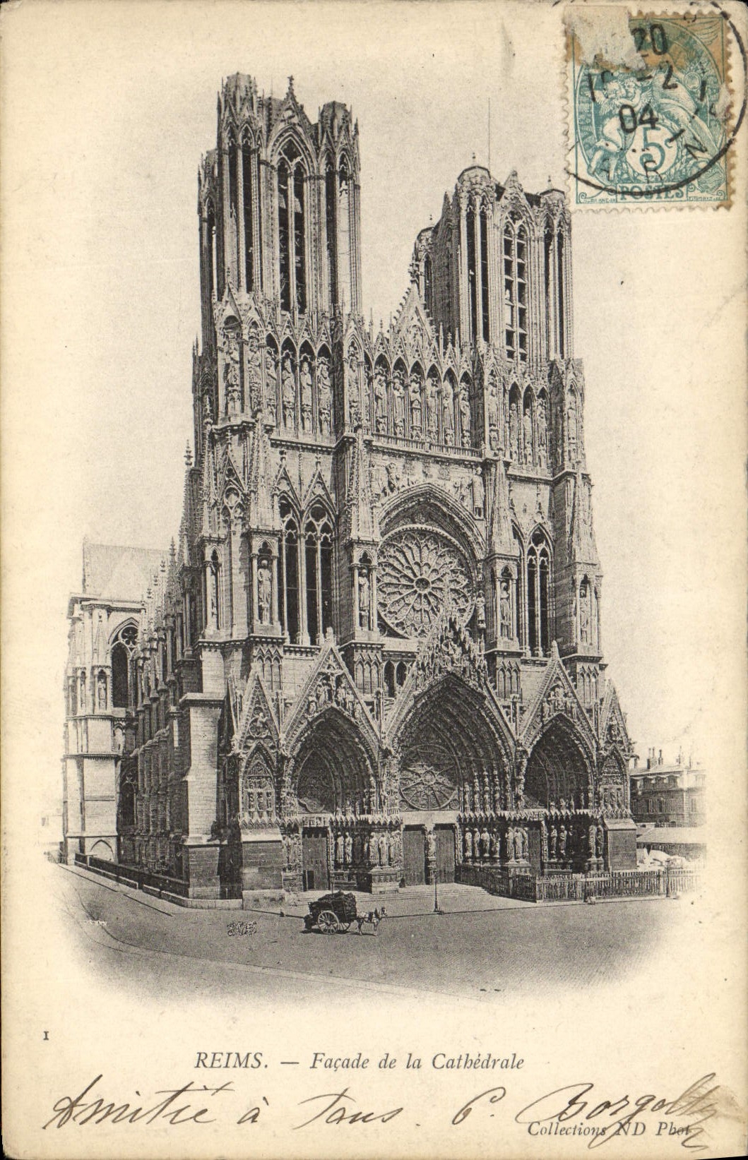 CPA Reims Facade De La Cathedrale