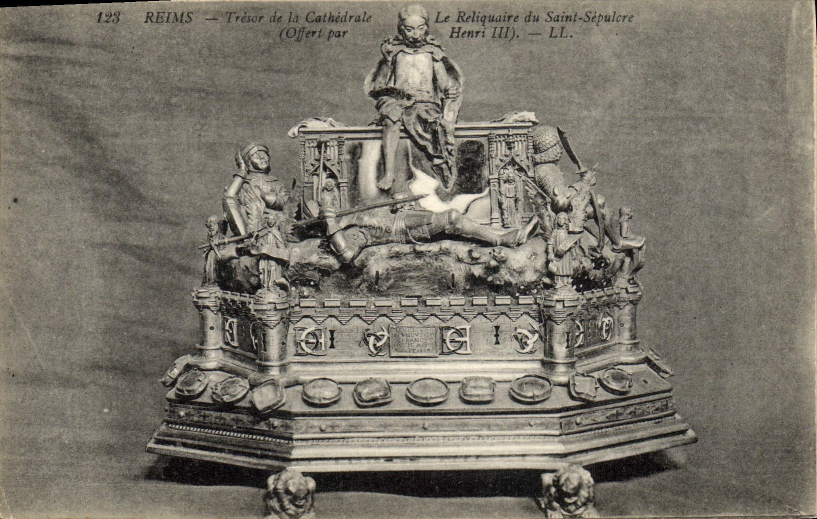 VINTAGE POSTCARD Rheims Tresur Of the Cathedral the reliquary of Holy Sepulchre