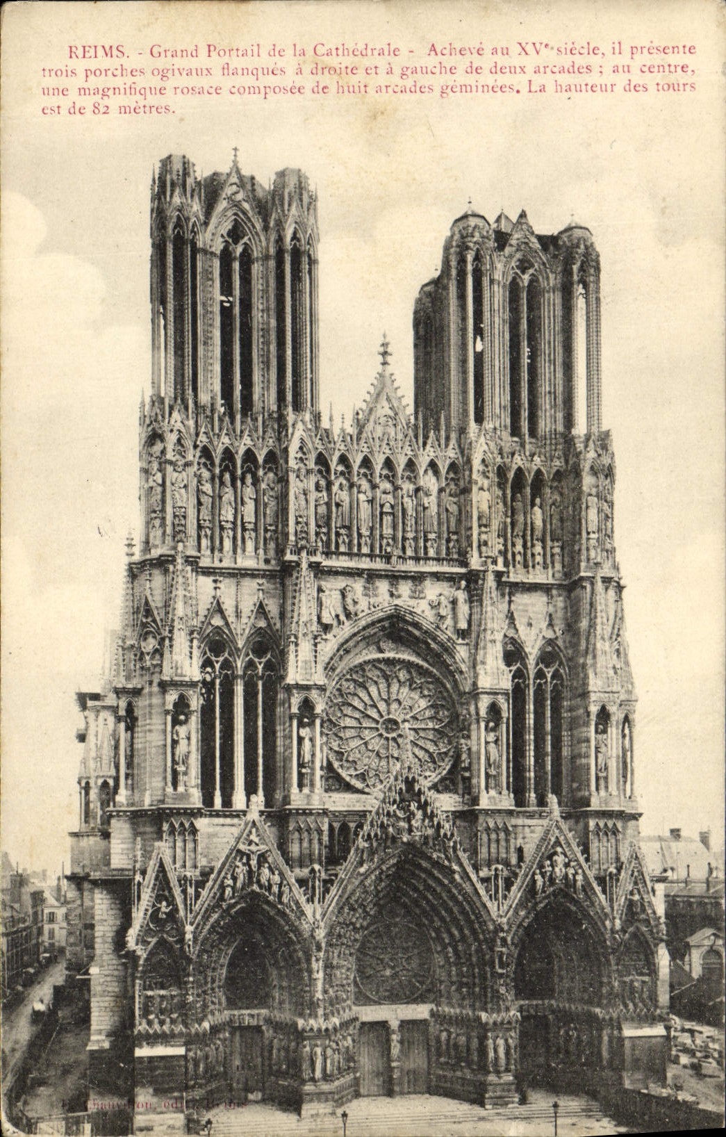 CPA Reims Grand Portail De La Cathedrale 