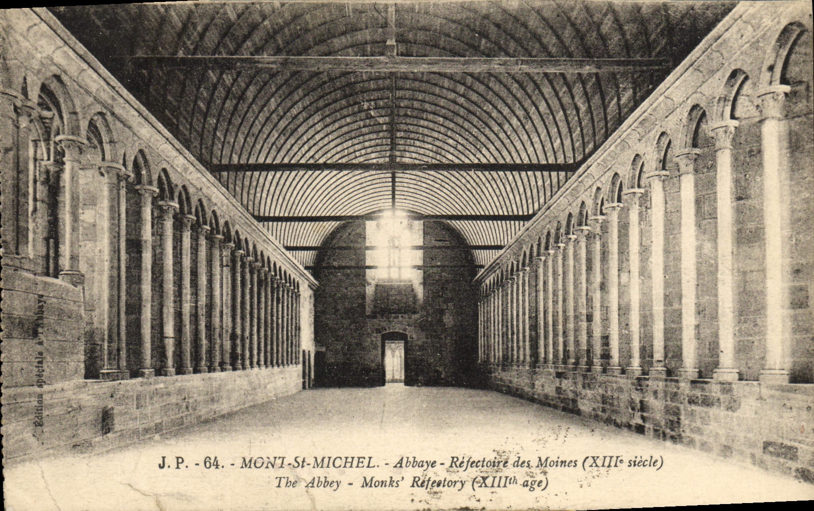 CPA Mont St Michel abbaye Refectoire Des Moines