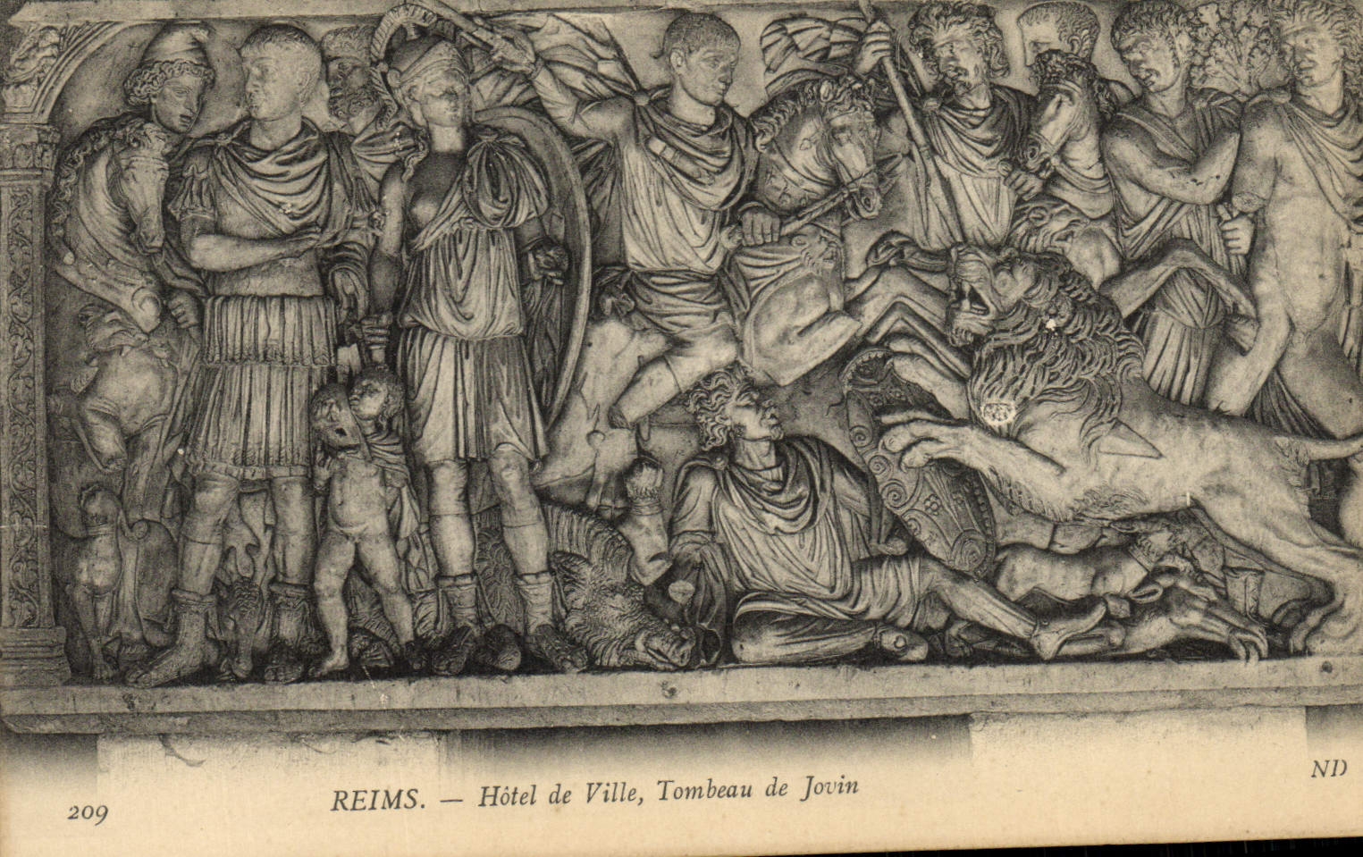 CPA Reims Hotel De Ville Tombeau De Jovin