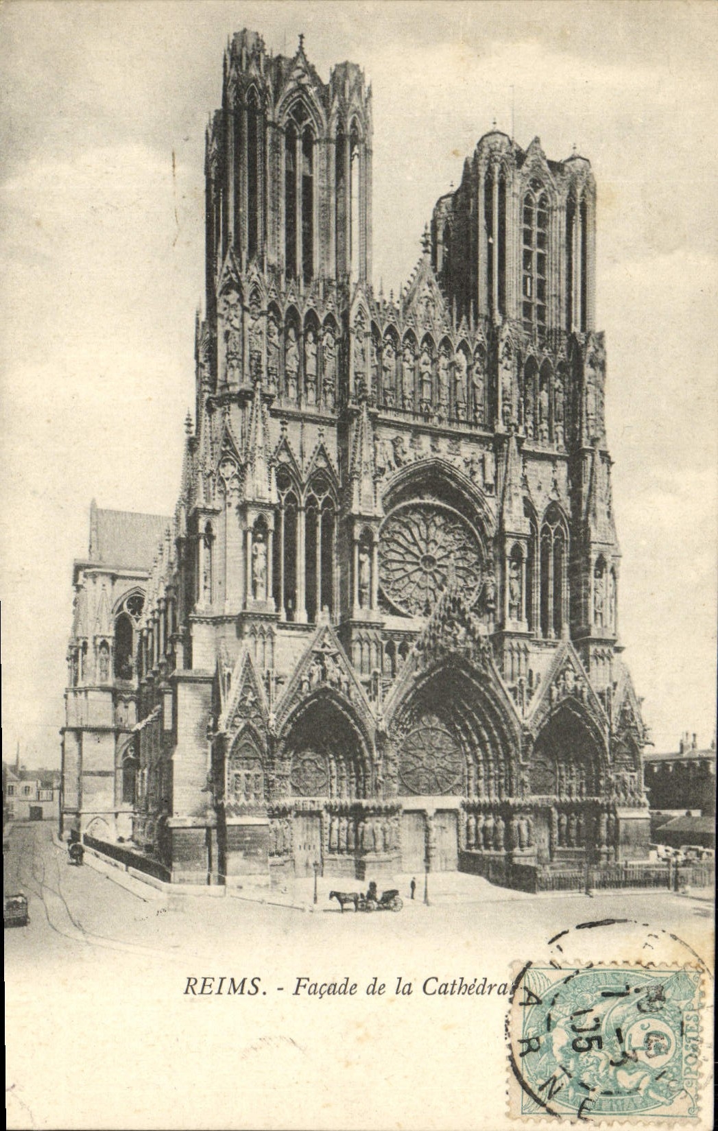 CPA Reims Facade De La Cathedrale