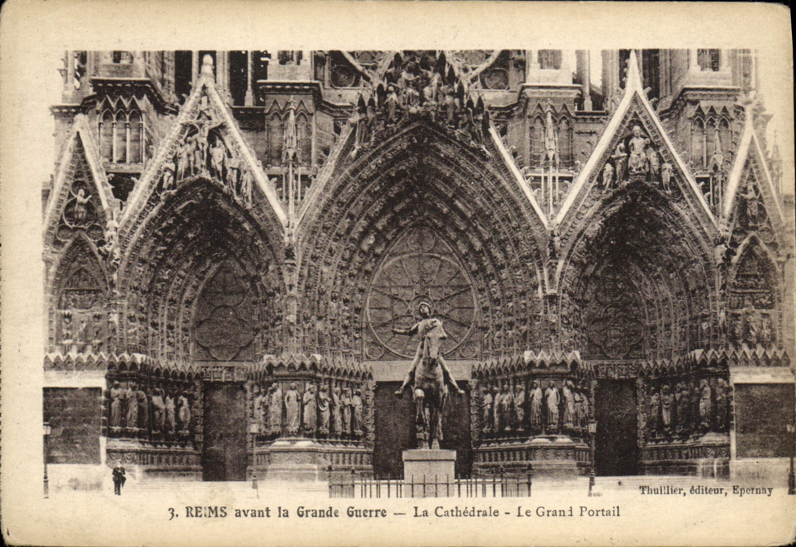 CPA Reims Avant La Grande Guerre La Cathedrale Le Grand Portail