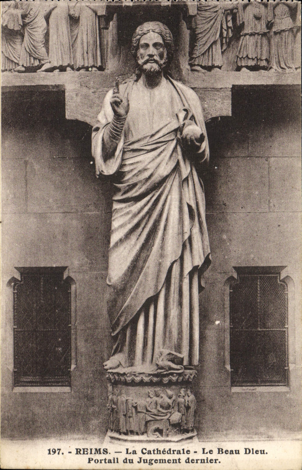 CPA Reims La Cathedrale Le Beau Dieu Portail Du Jugement Dernier