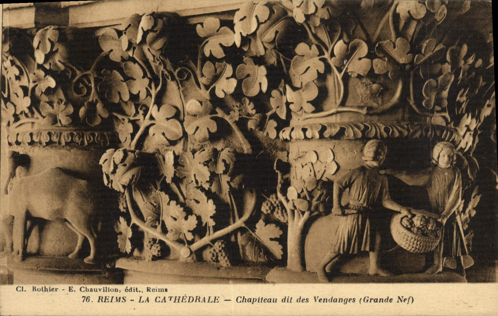 VINTAGE POSTCARD Rheims the Cathedral Capital Known as Of the Grape harvest Great nave