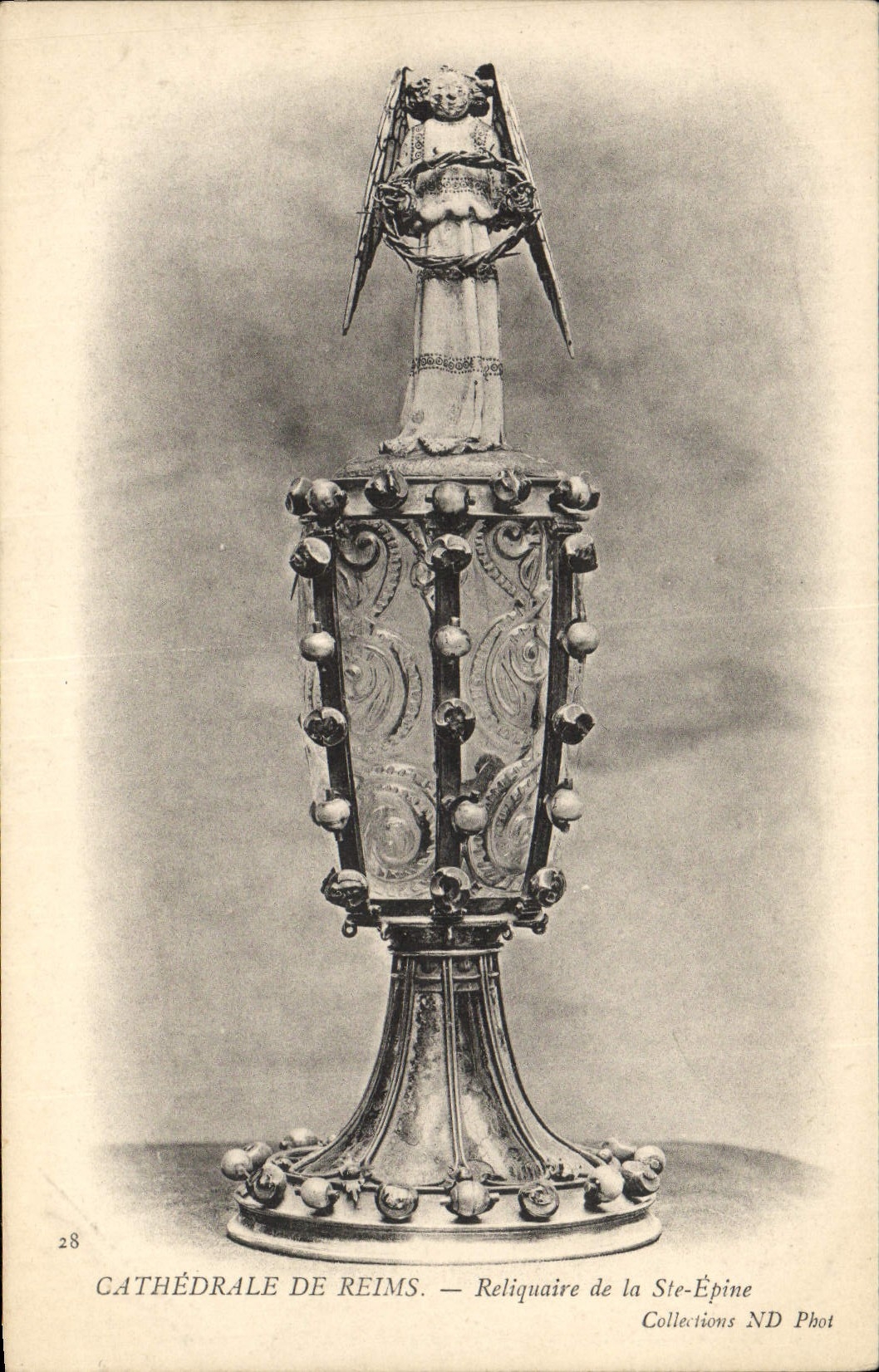VINTAGE POSTCARD Cathedral Of Rheims Reliquary Of the co. Spine