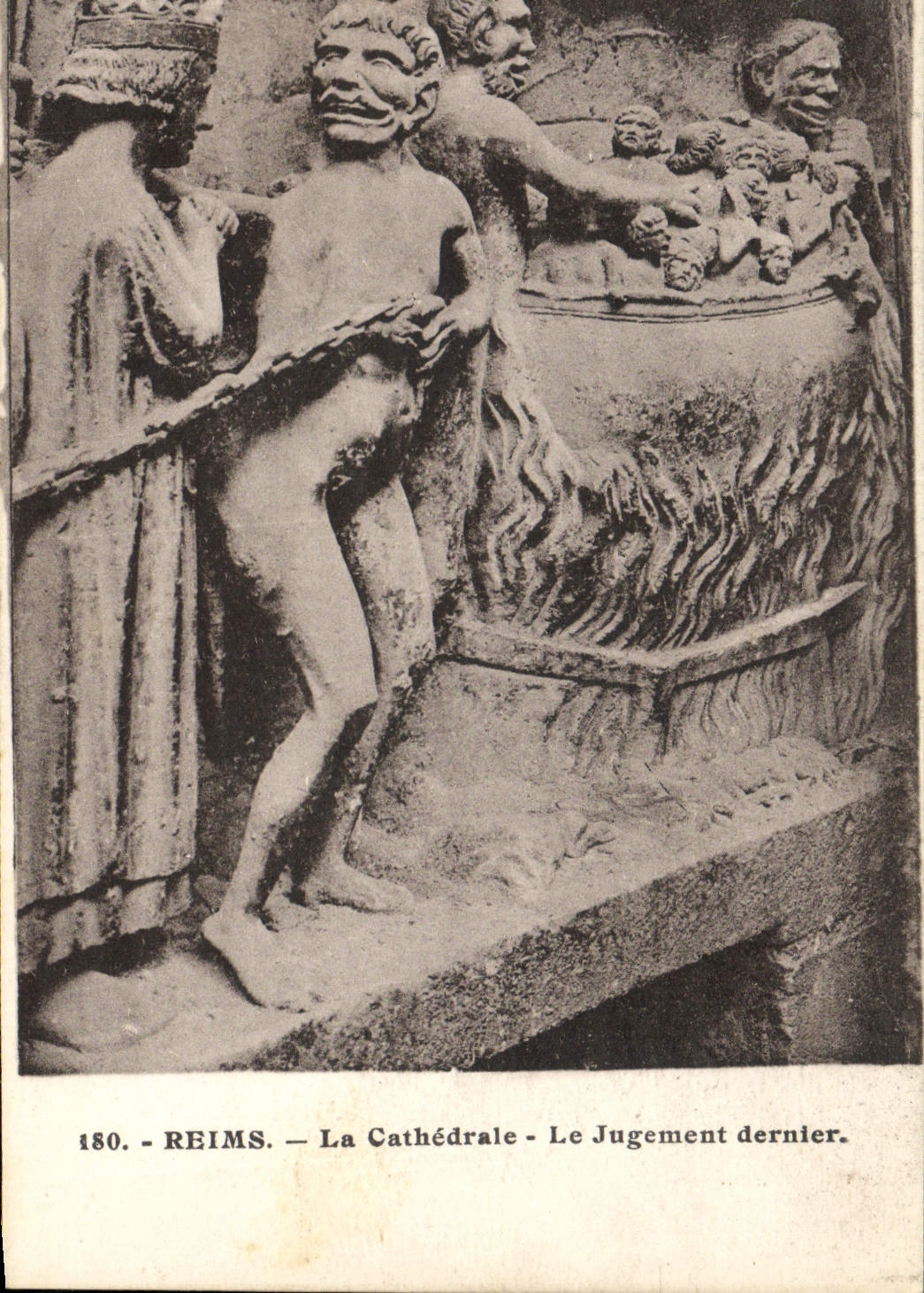 CPA Reims La Cathedrale Le Jugement Dernier Diable