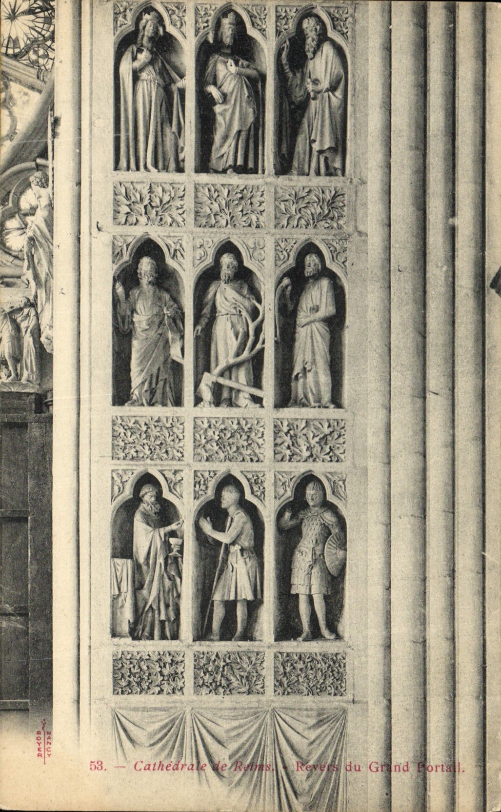 CPA Cathedrale De Reims Revers Du Grand Portail