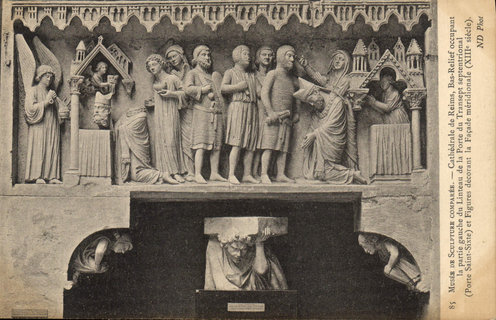 CPA Musee De Sculptuere Comparee Cathedrale De Reims Bas relief 