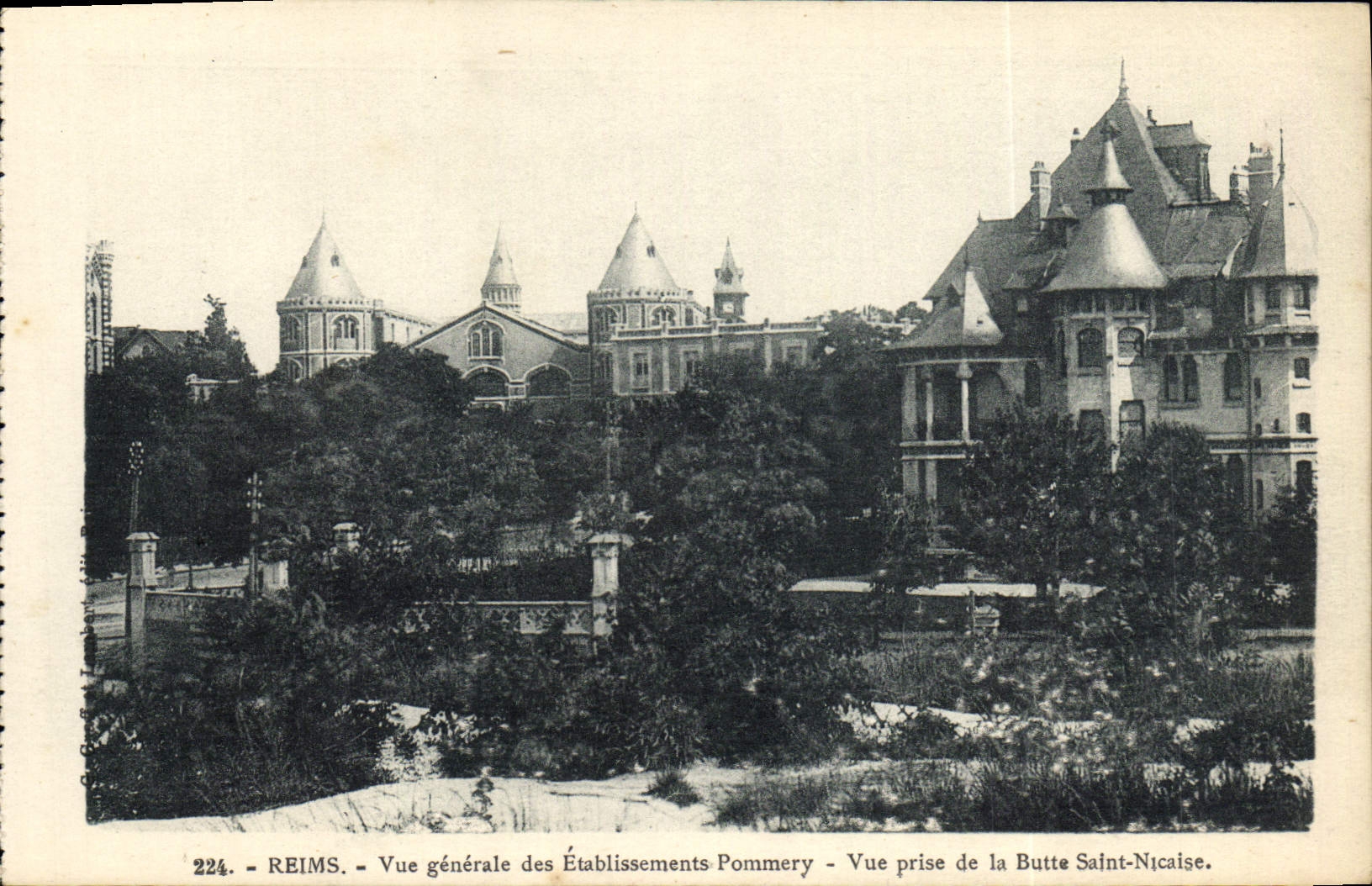 CPA Reims Vue Generale Des Etablissement Pommery Vue Prise De La Butte Saint Nicaise
