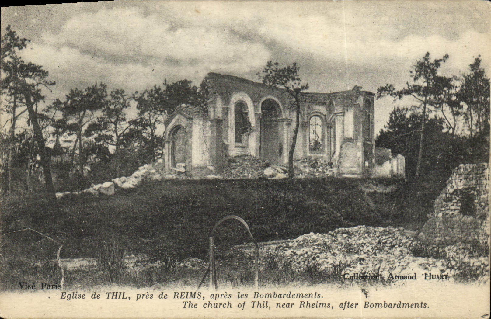 CPA Eglise De Thil Pres De Reims Apres Les Bombardements Militaria