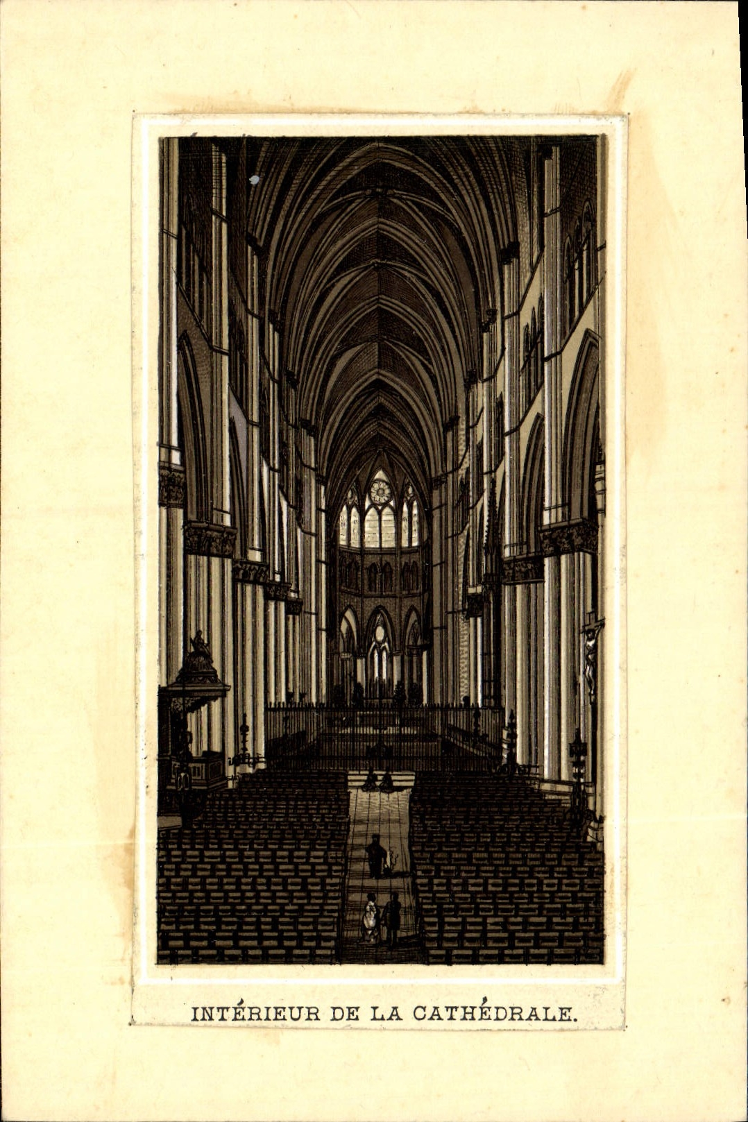 VINTAGE POSTCARD Interior Of the Rheims Cathedral