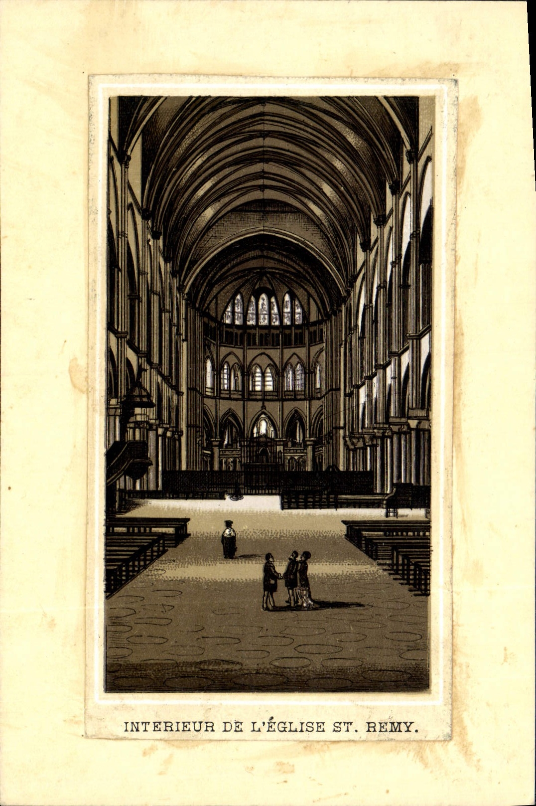 VINTAGE POSTCARD Interior Of the Church St Remy Rheims